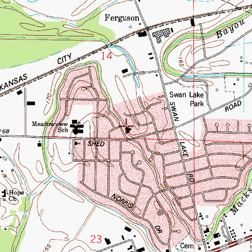 Topographic Map of Restoration Church, LA