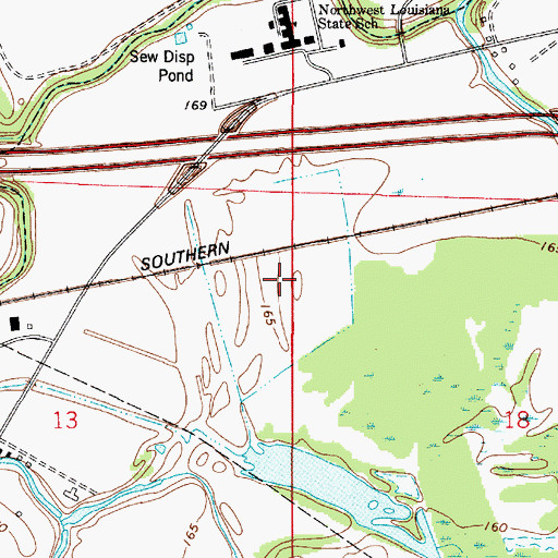 Topographic Map of Ruben E White Industrial Park, LA