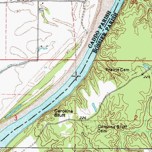 Topographic Map of Rush Point Ferry (historical), LA