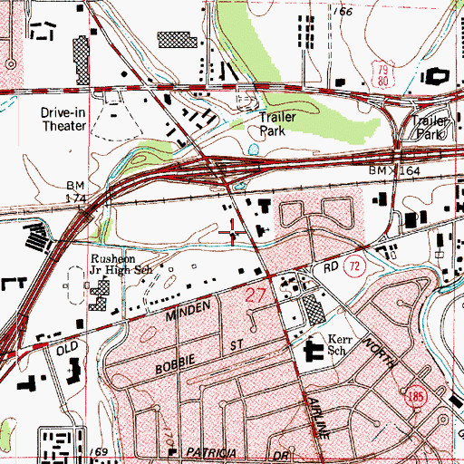 Topographic Map of Saint Georges Episcopal Church, LA