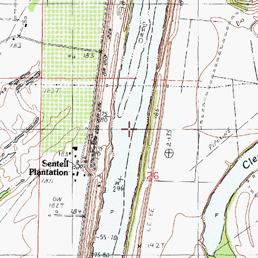 Topographic Map of Sentell Ferry (historical), LA