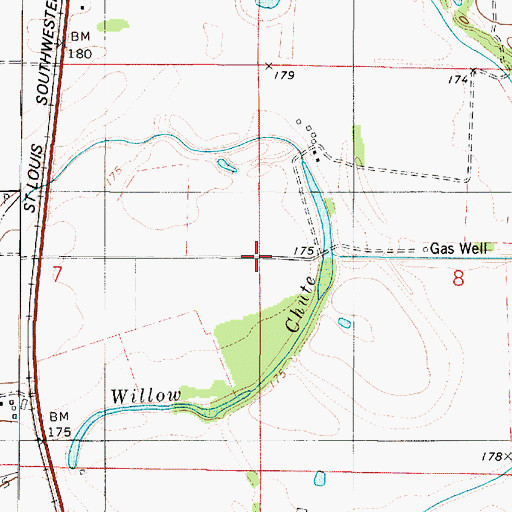 Topographic Map of Sentell Gas Field, LA