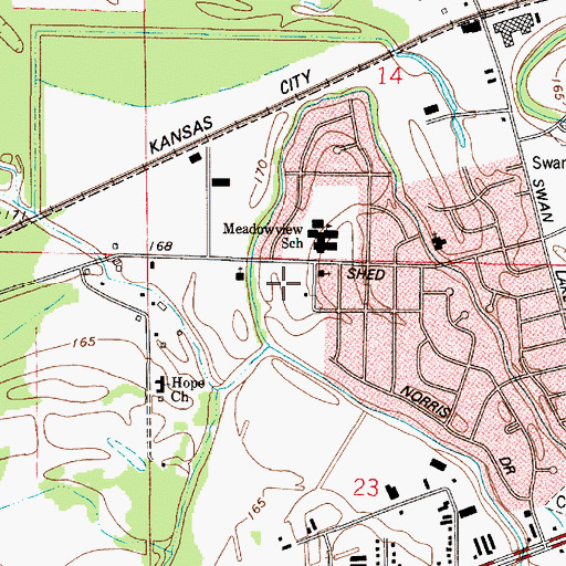 Topographic Map of Shed Road Park, LA