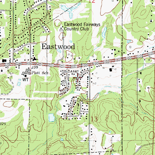 Topographic Map of South Merrywoods, LA
