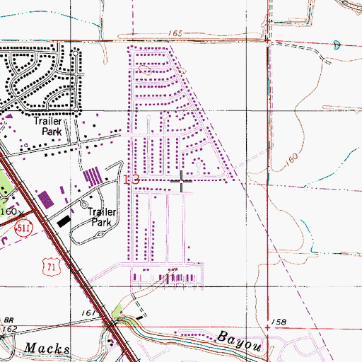 Topographic Map of Southgate Estates, LA