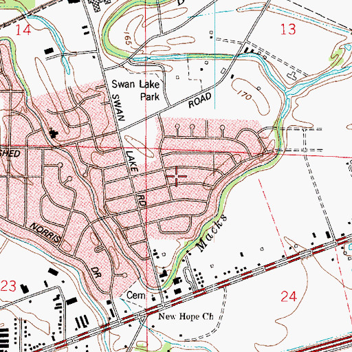 Topographic Map of Swan Lake, LA