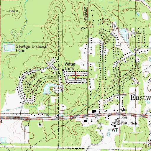 Topographic Map of Wafer Forest, LA