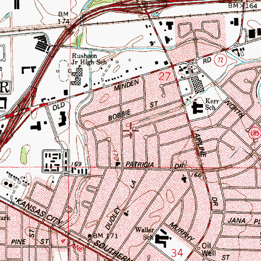 Topographic Map of Waller, LA