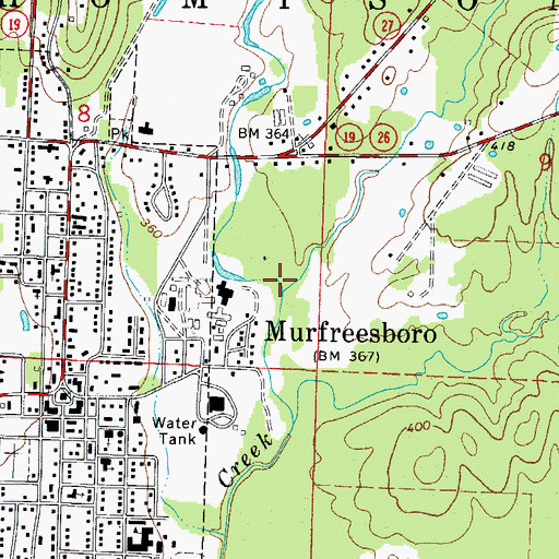 Topographic Map of Spring Creek, AR