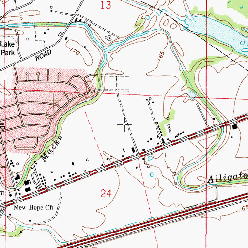Topographic Map of Whitehurst, LA