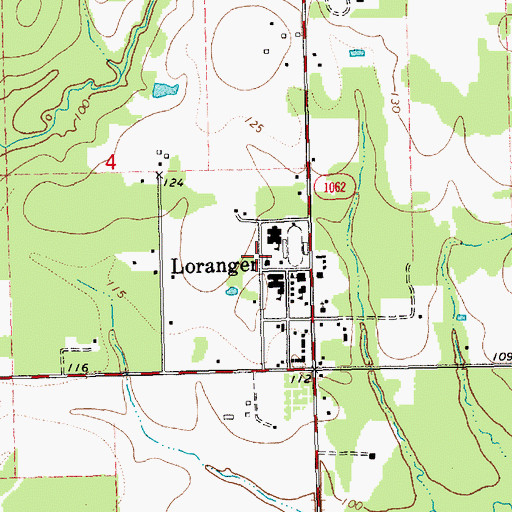 Topographic Map of Loranger United Methodist Church, LA