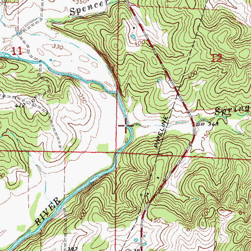 Topographic Map of Spring Creek, AR