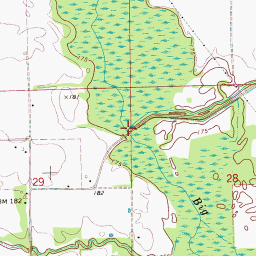 Topographic Map of Spring Creek, AR