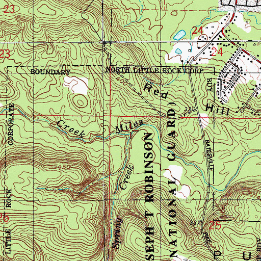 Topographic Map of Spring Creek, AR