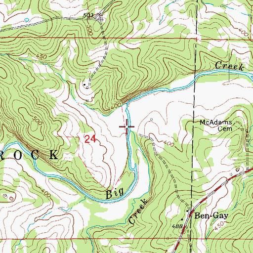 Topographic Map of Spring Creek, AR