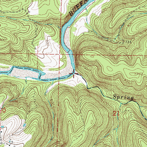Topographic Map of Spring Creek, AR