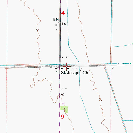 Topographic Map of Sweet Lake School (historical), LA