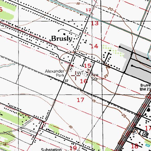 Topographic Map of Alexander Park, LA