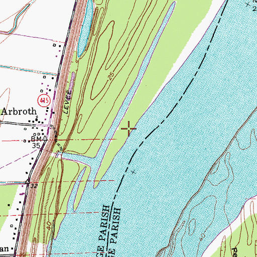 Topographic Map of Arbroth Landing, LA