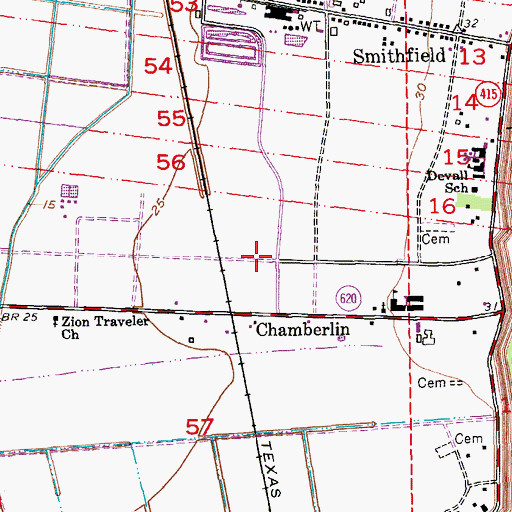 Topographic Map of Ashland Plantation (historical), LA