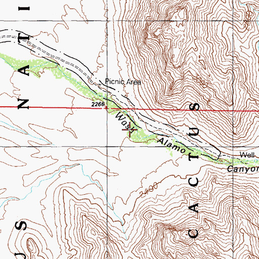 Topographic Map of Alamo Canyon, AZ