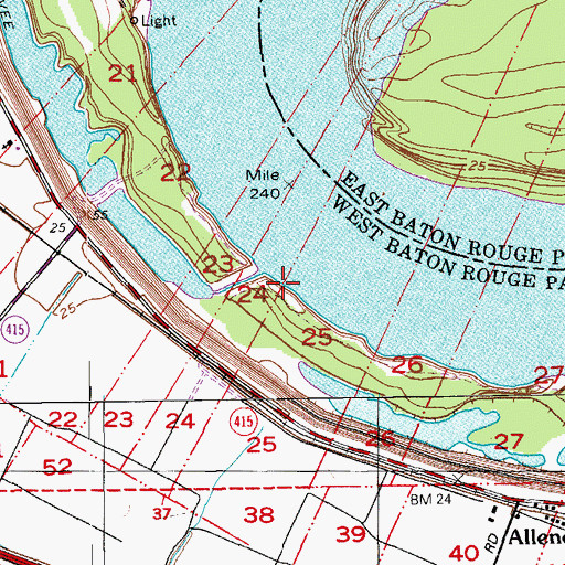 Topographic Map of Barroza Landing, LA