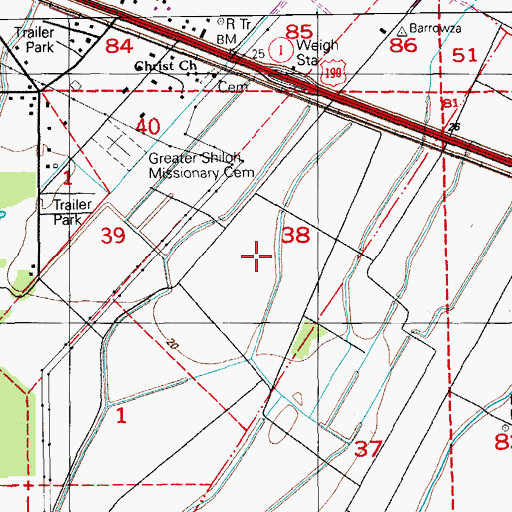 Topographic Map of Barroza Plantation (historical), LA