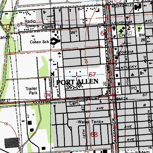 Topographic Map of Carolina Plantation (historical), LA