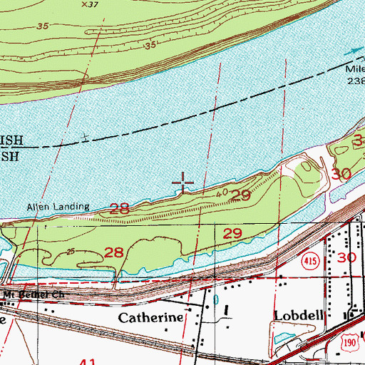 Topographic Map of Catherine Landing, LA