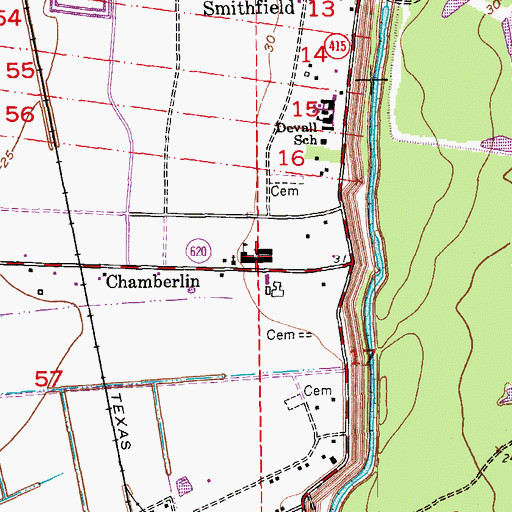 Topographic Map of Chamberlin Elementary School, LA