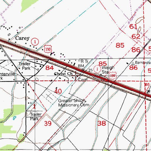 Topographic Map of Christ Baptist Church, LA