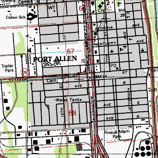 Topographic Map of Church of Christ, LA