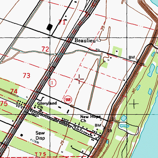 Topographic Map of Cinclare Gas Field, LA