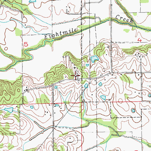 Topographic Map of Spring Grove Church, AR