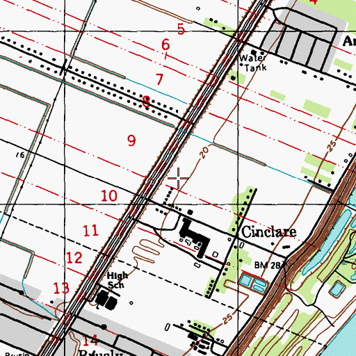 Topographic Map of Cinclare Plantation (historical), LA