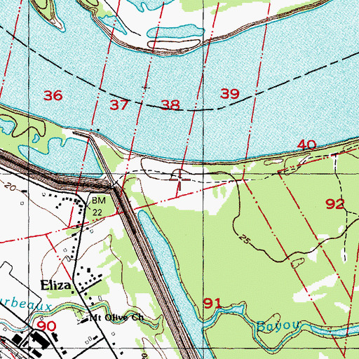 Topographic Map of Eliza Plantation (historical), LA