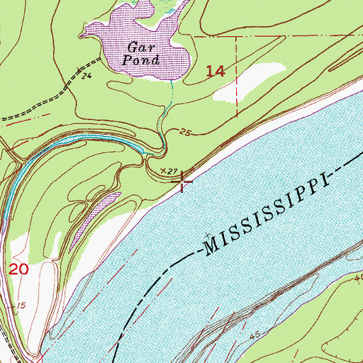Topographic Map of Grossman Landing, LA