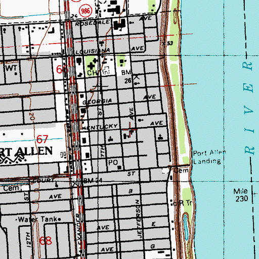 Topographic Map of Holy Spirit Catholic Church, LA