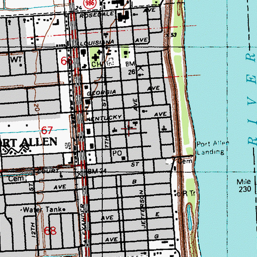 Topographic Map of Holy Family School, LA