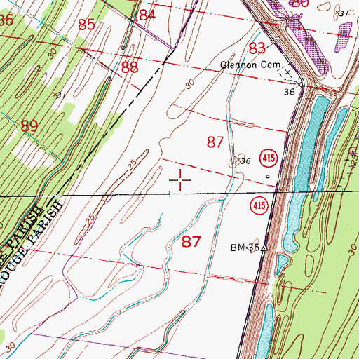 Topographic Map of Kelson Plantation (historical), LA