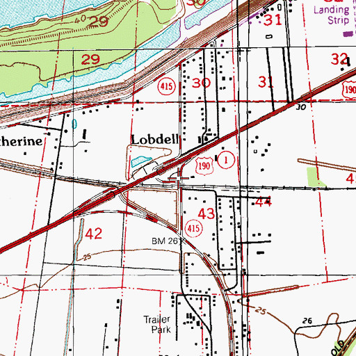 Topographic Map of Lida Grove, LA