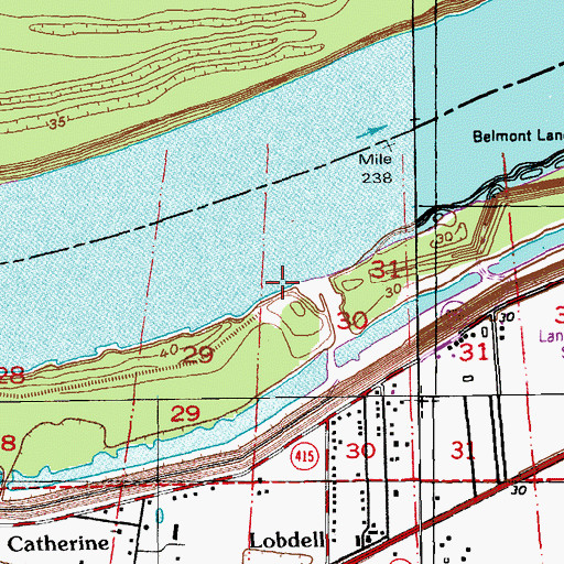 Topographic Map of Lobdell Landing, LA