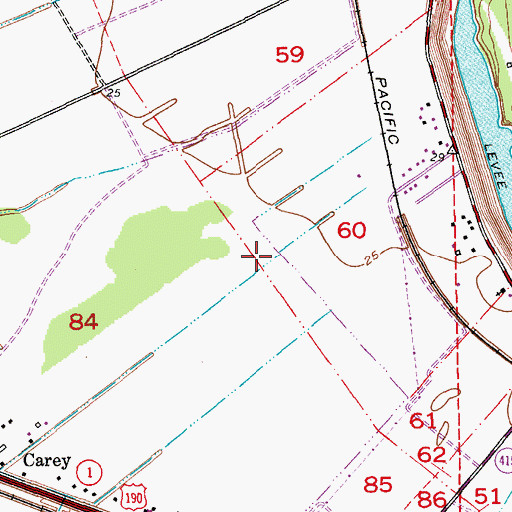 Topographic Map of Orange Grove Plantation (historical), LA