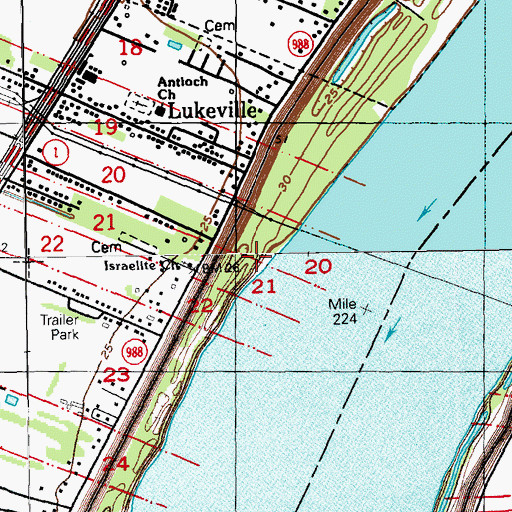 Topographic Map of Red Eye Landing, LA