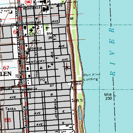 Topographic Map of Scotts United Methodist Church, LA
