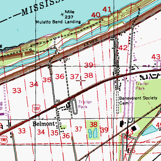 Topographic Map of Viola Plantation (historical), LA