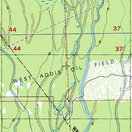 Topographic Map of West Addis Oil Field, LA