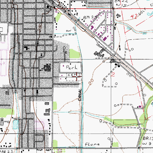 Topographic Map of Jennings Norwood Canal, LA