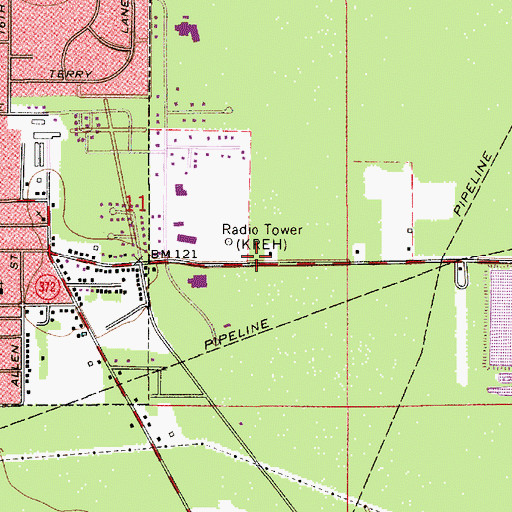 Topographic Map of KREH Radio Tower, LA