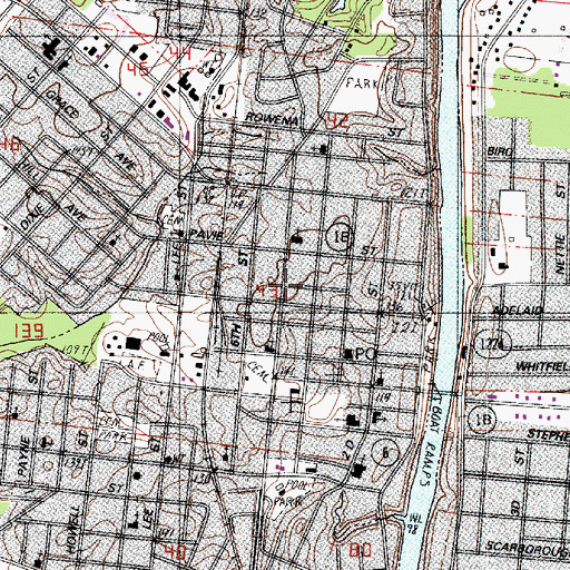 Topographic Map of Eastside Church of God in Christ, LA